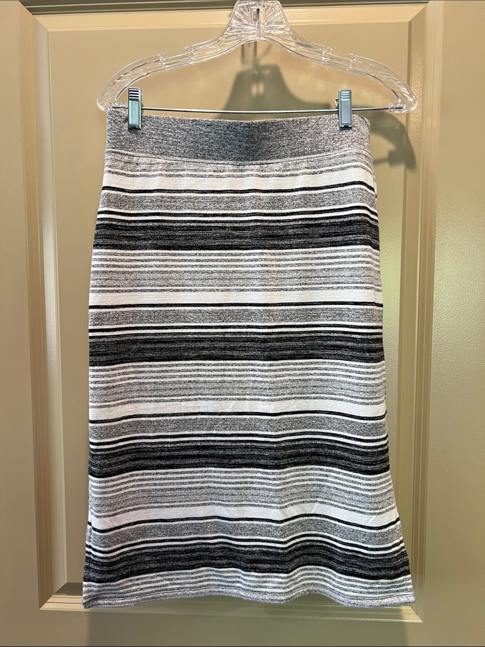 GAP Black & White Striped Midi Skirt